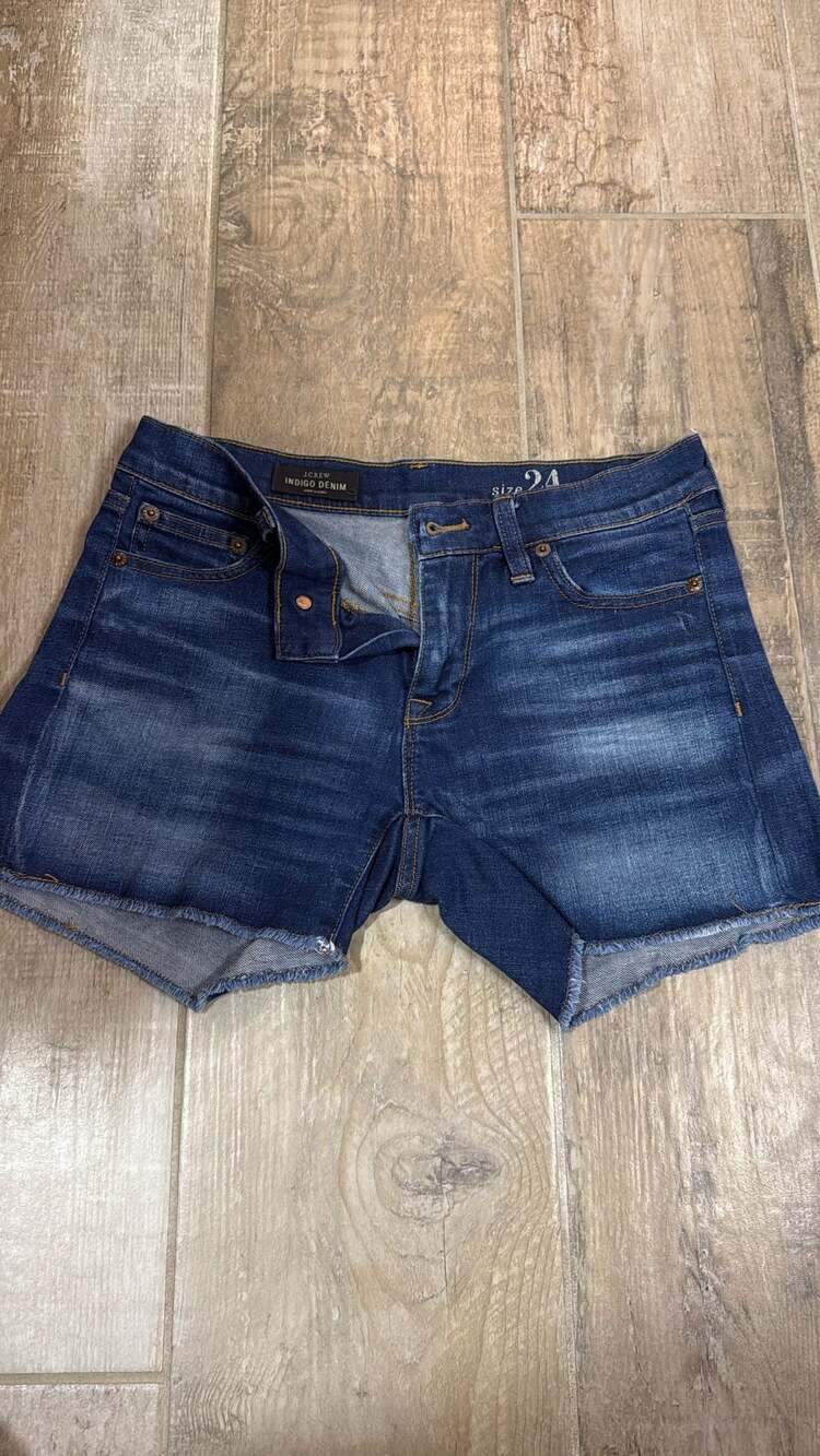 J.Crew Indigo Denim Cut-Off Shorts Size 24 Blue